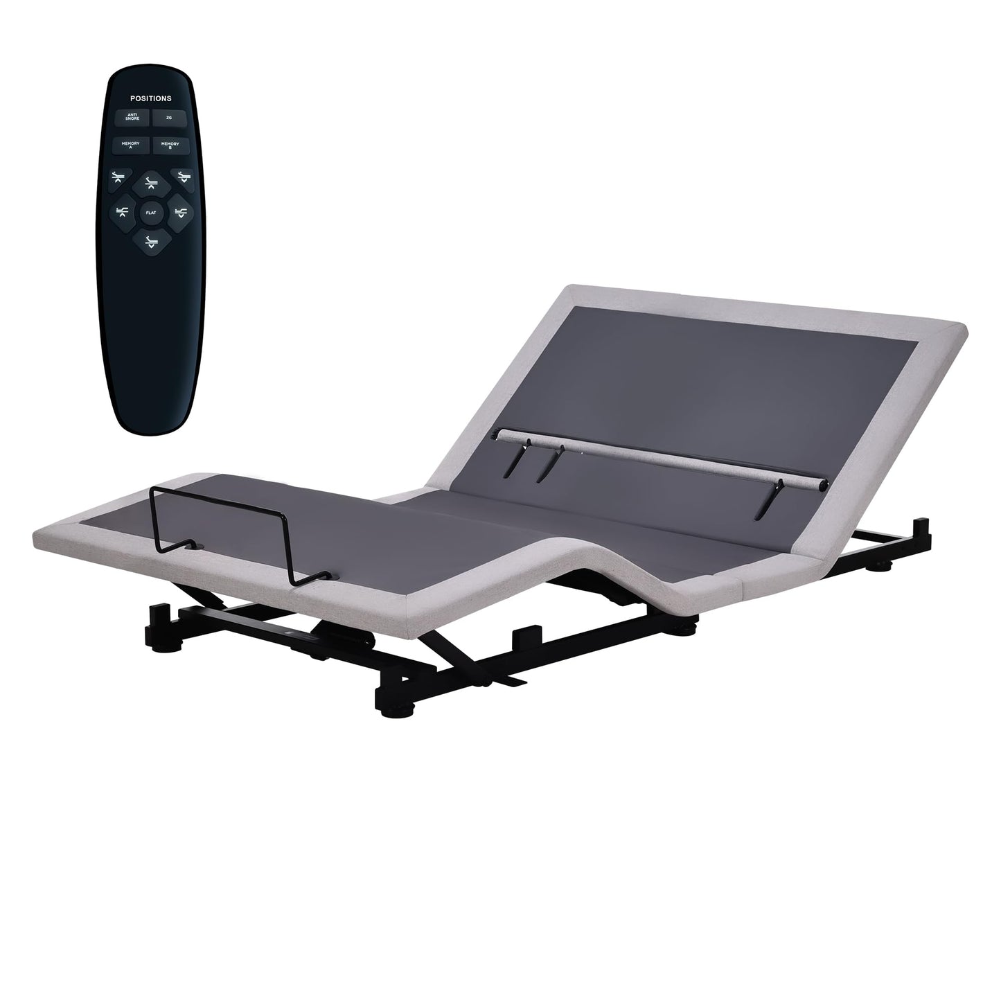 Fromann Adjustable Full Bed Base Frame No Legs, Head Foot Lift and Lumbar Support for Any Including Platform or Storage Beds Anti-Snore, Zero G,Wireless Remote,Memory Positions (Full)