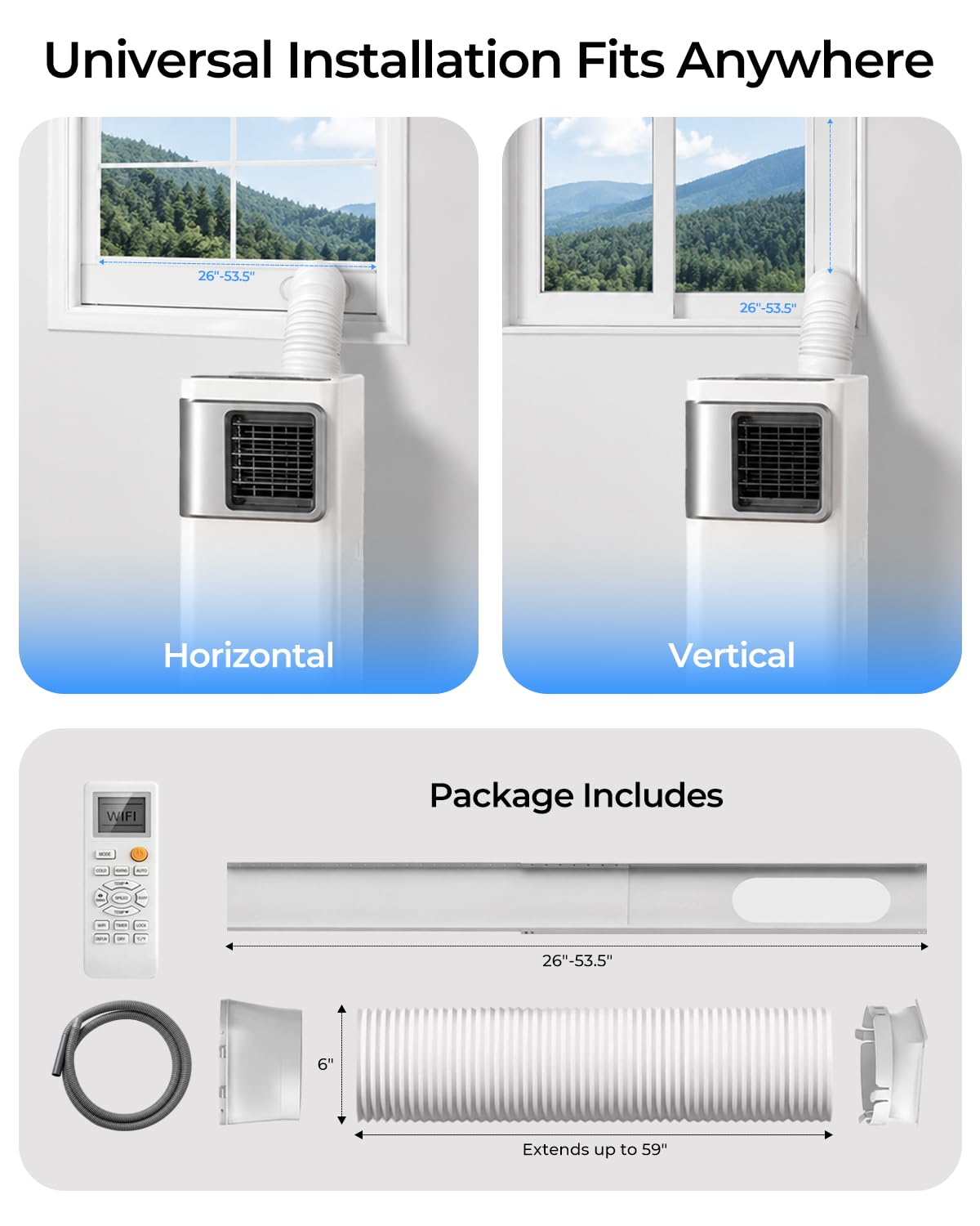 16000 BTU Portable Air Conditioners for Large Room up to 730 sq.ft 5-in-1 Smart AC Unit with WiFi APP/Remote Control, Fast Cooling, Dehumidifier, Quiet Sleep Mode, Window Kit Included