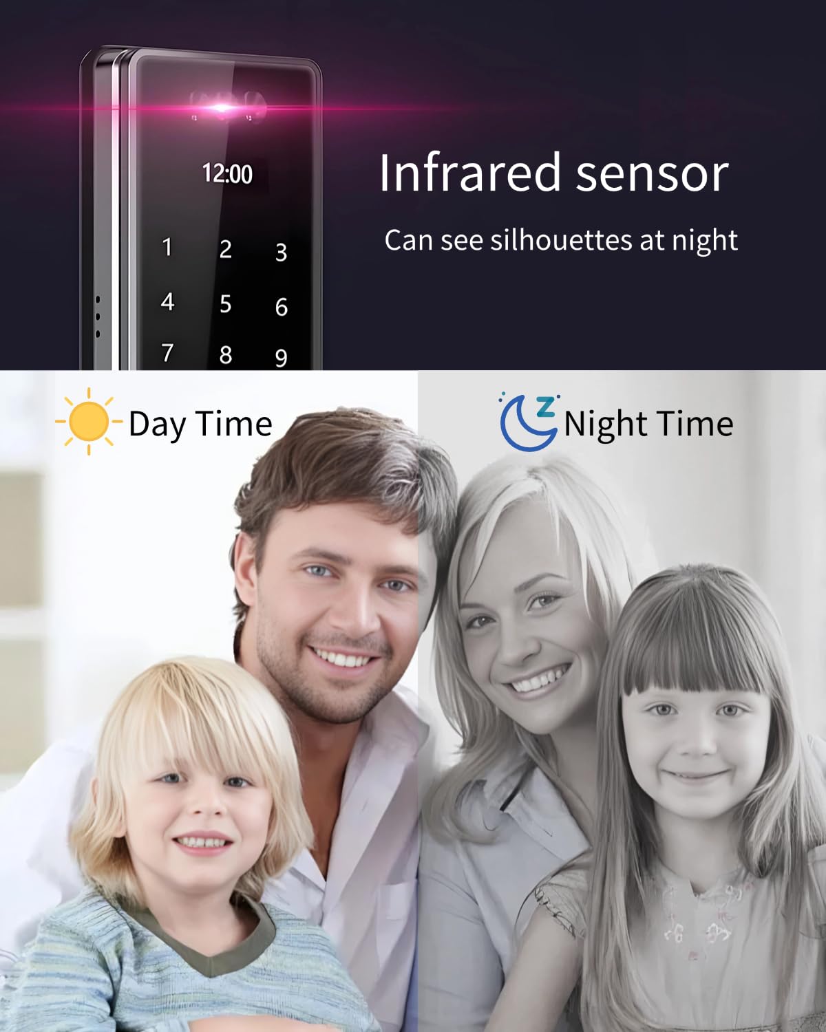 TianfuSpanda 3D Face Recognition Door Lock with Lockbody, Video Smart Lock with Camera&Doorbell, Front Door Keyless Entry Lock, WiFi&Tuya APP Control/Fingerprint/IC Card/Password/Keys
