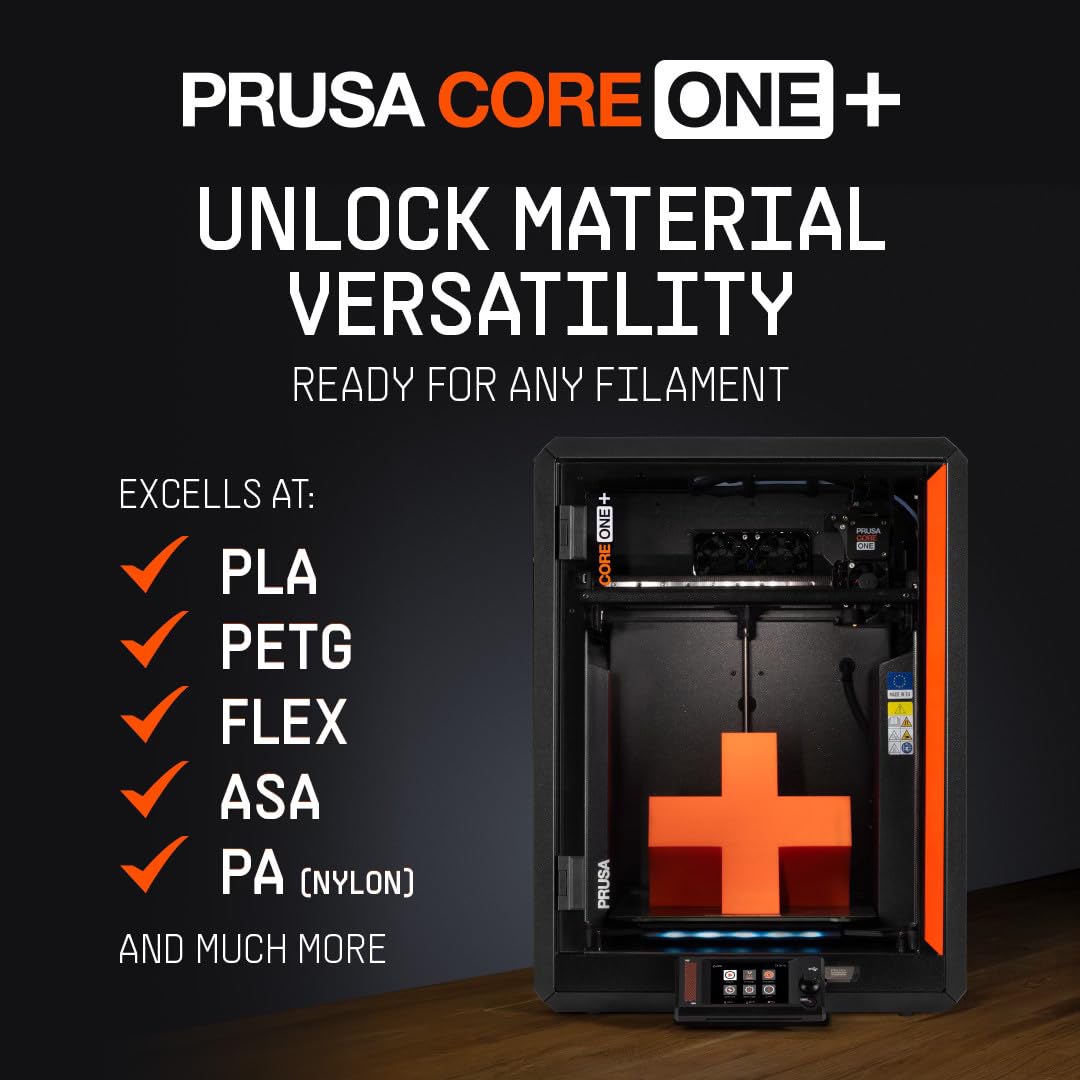 Original Prusa CORE One+ CoreXY 3D Printer – Fully Enclosed High-Speed FDM Printer with Active Temperature Control, Automatic Ventilation & 1kg Prusament PLA Included