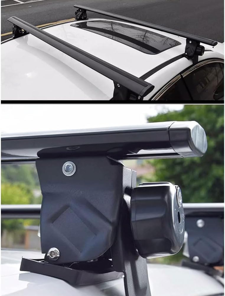 2Pcs Heavy Duty Roof Rack Cross Bars Fits for Chevy Colorado 2023-2025 / Silverado 2019-2024 2025 Aluminum Cargo Bars Luggage Gear Rooftop Storage Car Roofs Rack Cargo Carrier (Black)