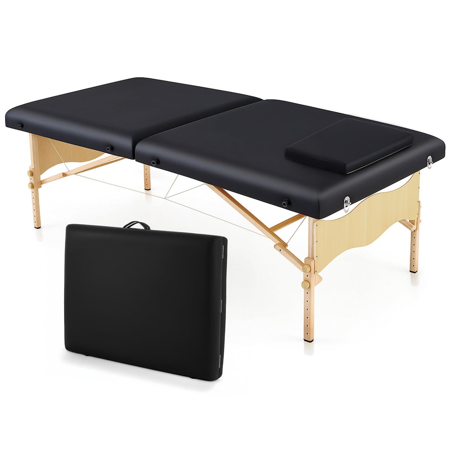 AceOrbit 73" x 33" x 24" Low Level Portable Folding Massage Table Adjustable Physical Exercise Therapy Bed Folding Massage Table for Spa Yoga Exercise Tattoo Home Training Station for Rehabilitation