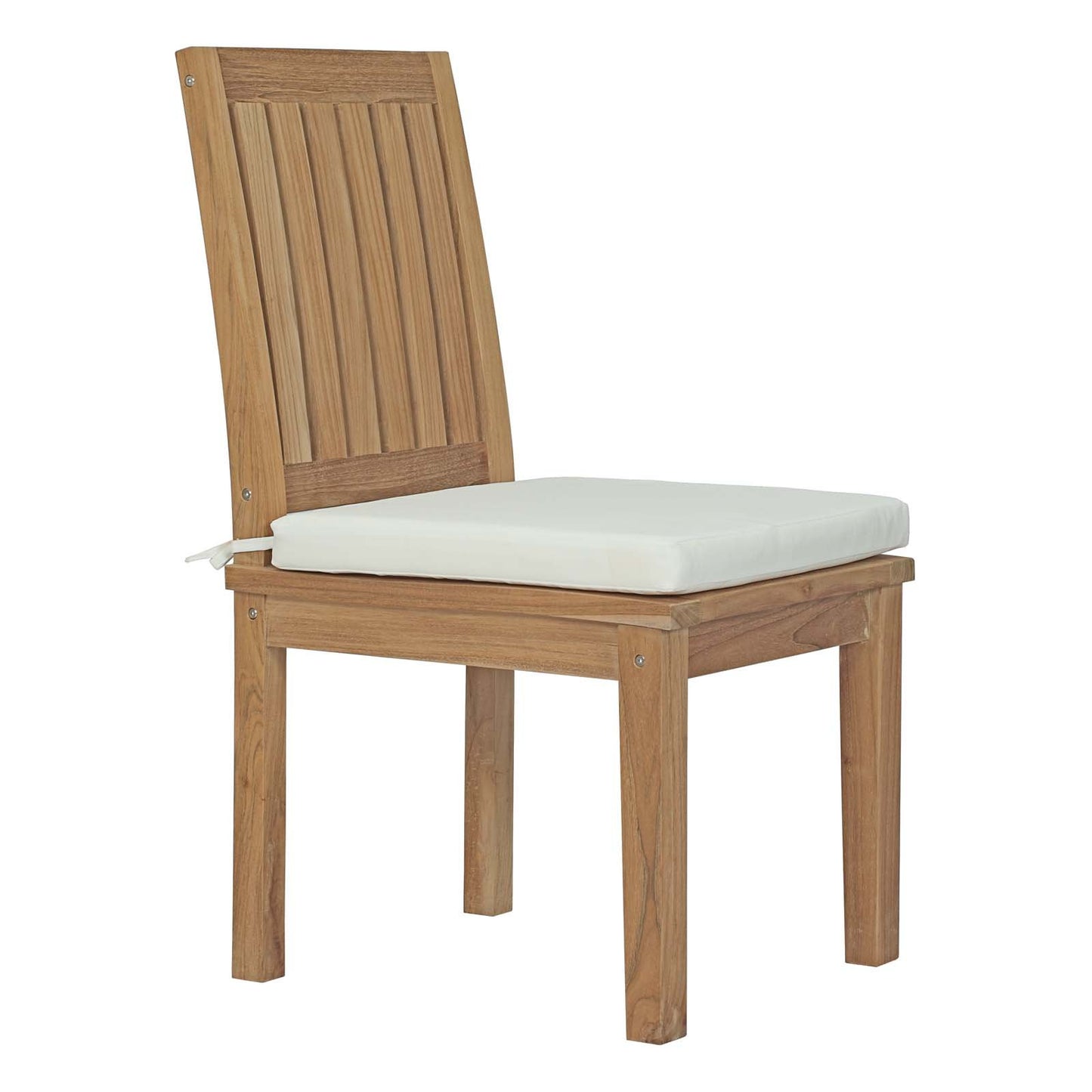 Modway EEI-3315-NAT-WHI-SET Marina 9 Piece Patio Teak Outdoor Dining Set in Natural White, Eight Side Chair/One Table,