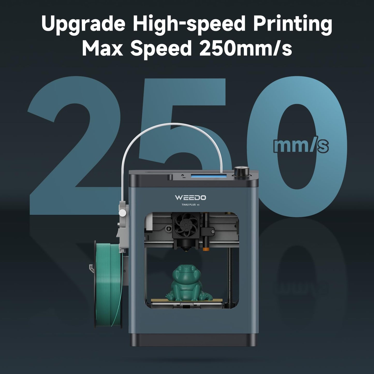 TINA2Plus 3D Printer, WEEDO 250mm/s High-Speed 3D Printers for Beginners and Kids, Fully Assembled and Auto Leveling, 3D Printer with Filament Detection Sensor and PEI Plate, WiFi & APP Control