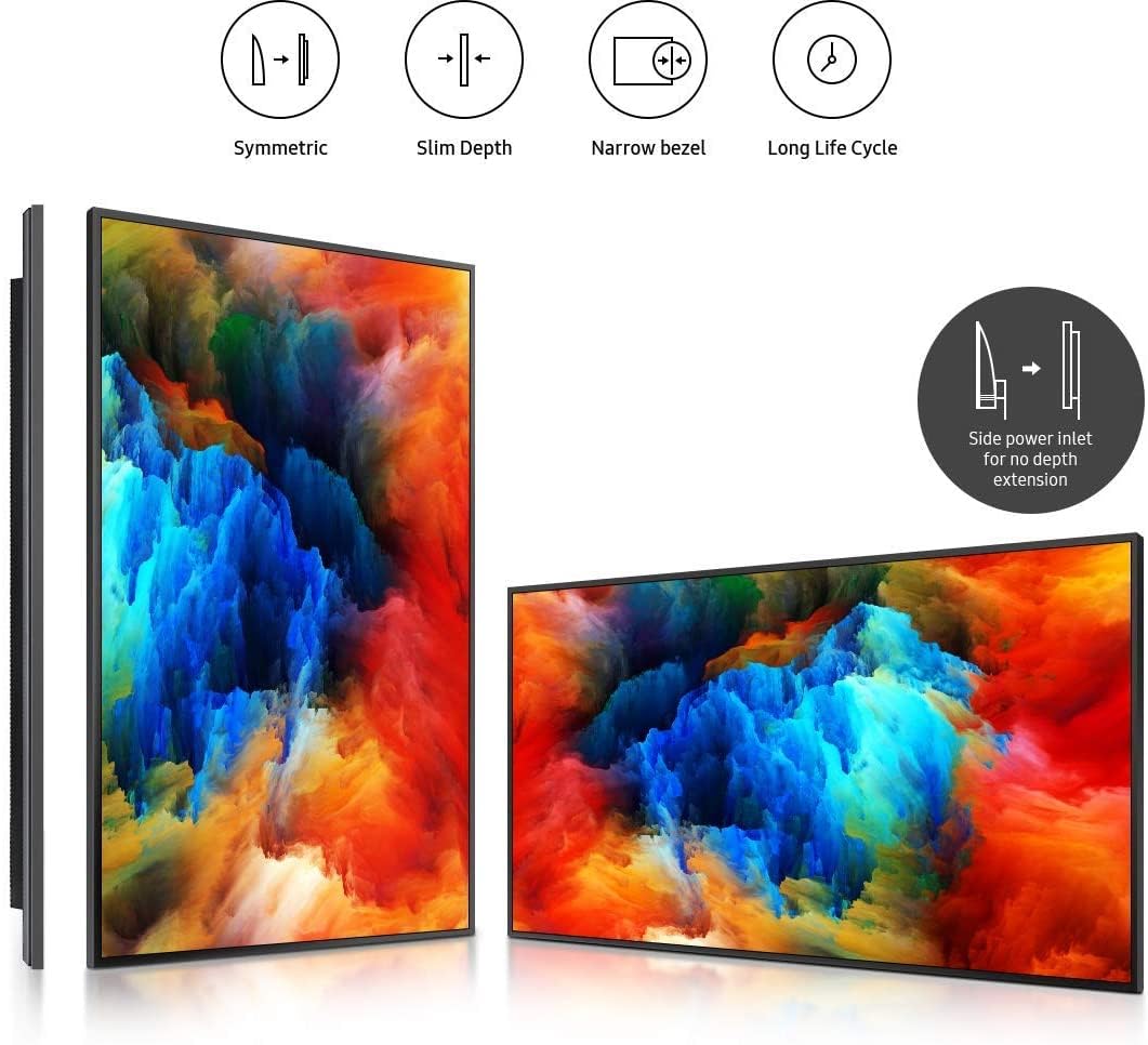 Samsung Business QB55R 55 inch 4K UHD LED Commercial Signage Display for Business with HDMI, Wi-Fi, 350 nit (LH55QBREBGCXZA)