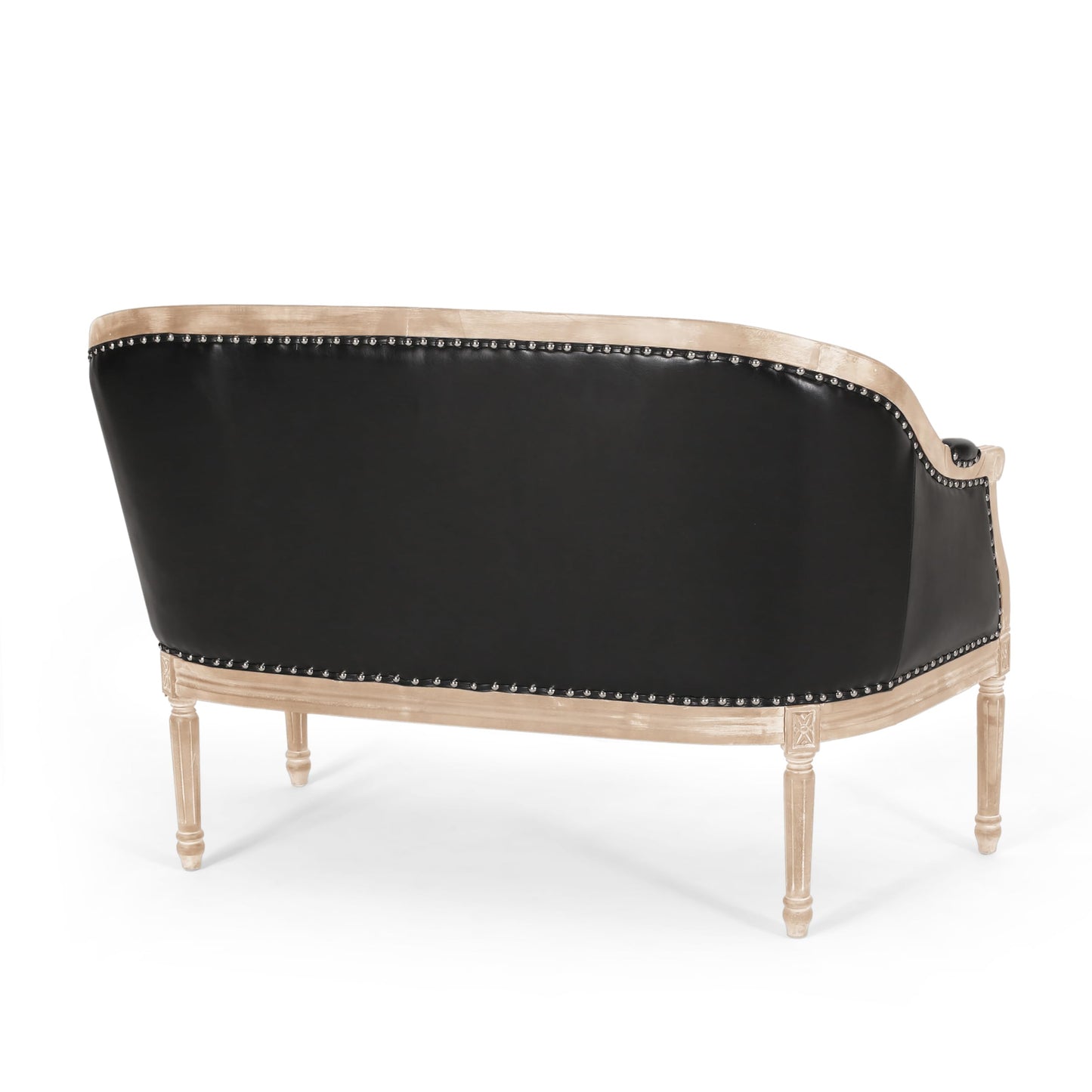 Faye Tufted Upholstered Loveseat - Midnight Black/Gray