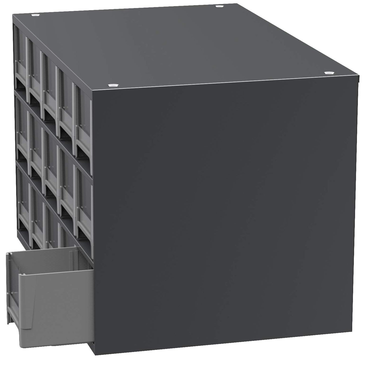 Akro-Mils Steel Garage Storage Cabinet, Small Parts Organizer Metal Cabinet for Hardware, Nails, Screws, Bolts, Nuts, and More, 17" W x 11" D x 11" H, 15-Drawer, Gray Cabinet/Gray Drawers (19715)