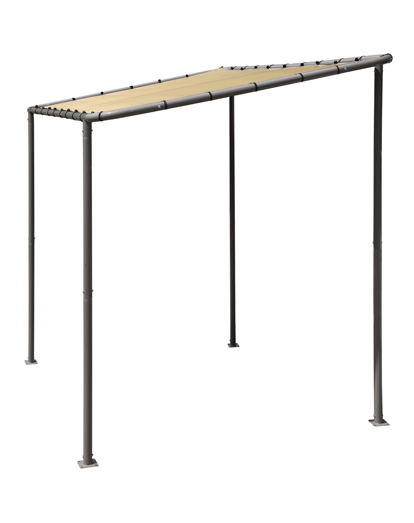 ShelterLogic 10' x 6' Solano Gazebo Canopy Charcoal Carbon Steel Frame and Water-Resistant and Sun Protection Tan Cover
