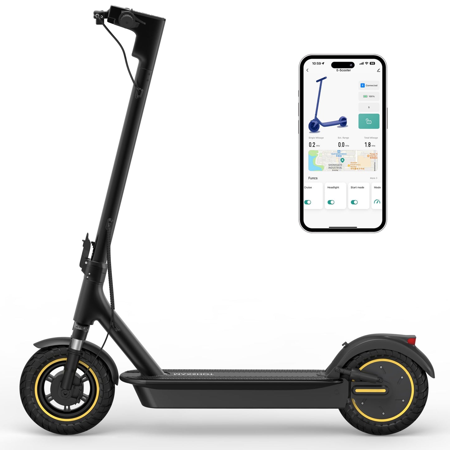 MAXSHOT Electric Scooter for Adults, 8.5/10/14" Tires, 19/22Mph, 350W/500W Motor, 21-28 Miles Range, Folding E-Scooter with Dual Suspension,APP Contro