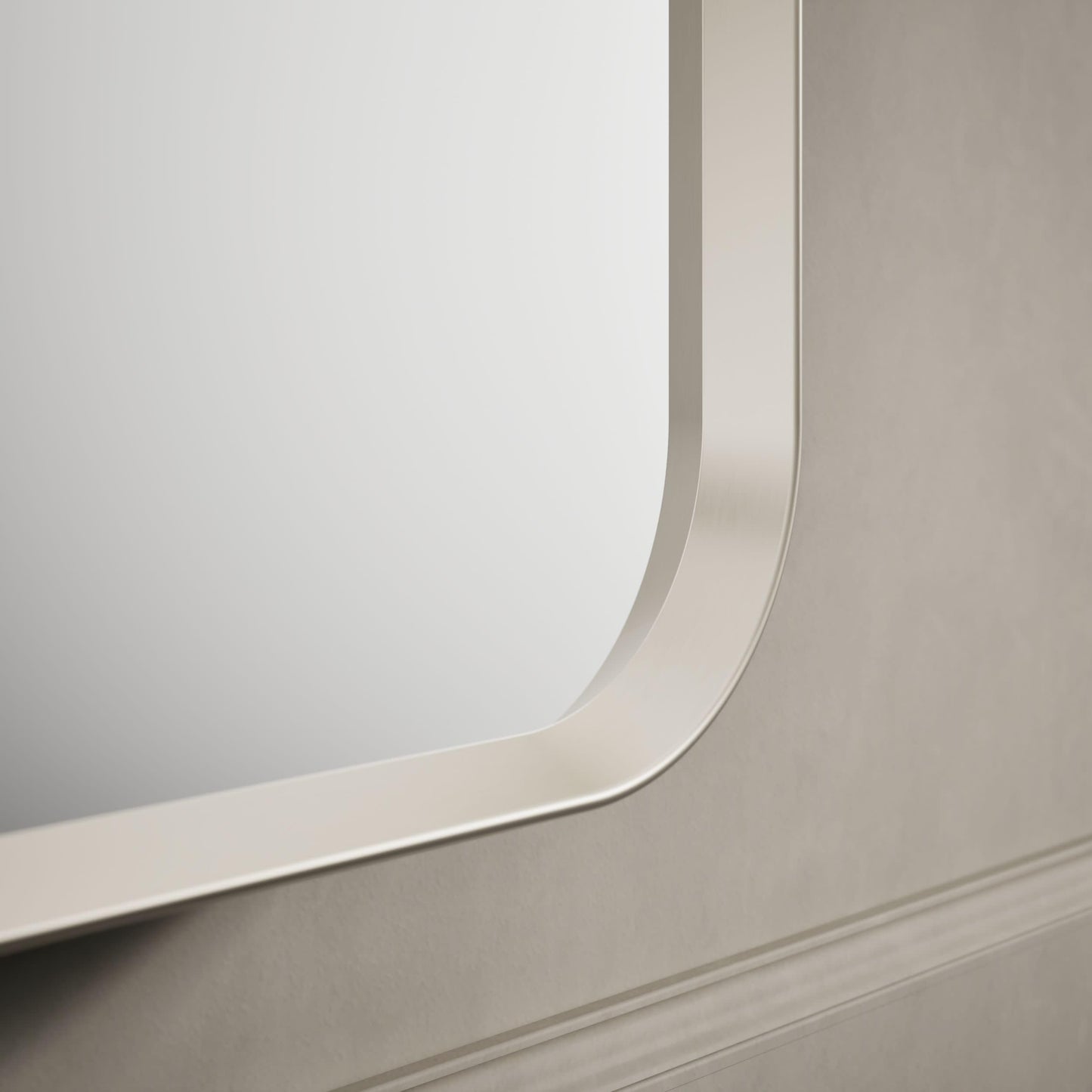 Kohler 35570-BNL Verdera® Framed Bathroom Medicine Cabinet with Mirror, Rectangular Design, Mirrored Interior, Adjustable Glass Shelves, Rustproof, 22 in. W x 34 in. H, Brushed Nickel