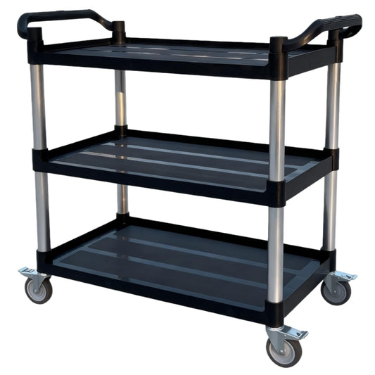 Aimoly 3-Tier Rolling Utility Cart with Wheels, 540 lbs Capacity Service Cart, Commercial Kitchen Cart with 4 Lockable Swivel Casters for Restaurant/Home/Warehouse/Office (40 x 20 x 38 in)
