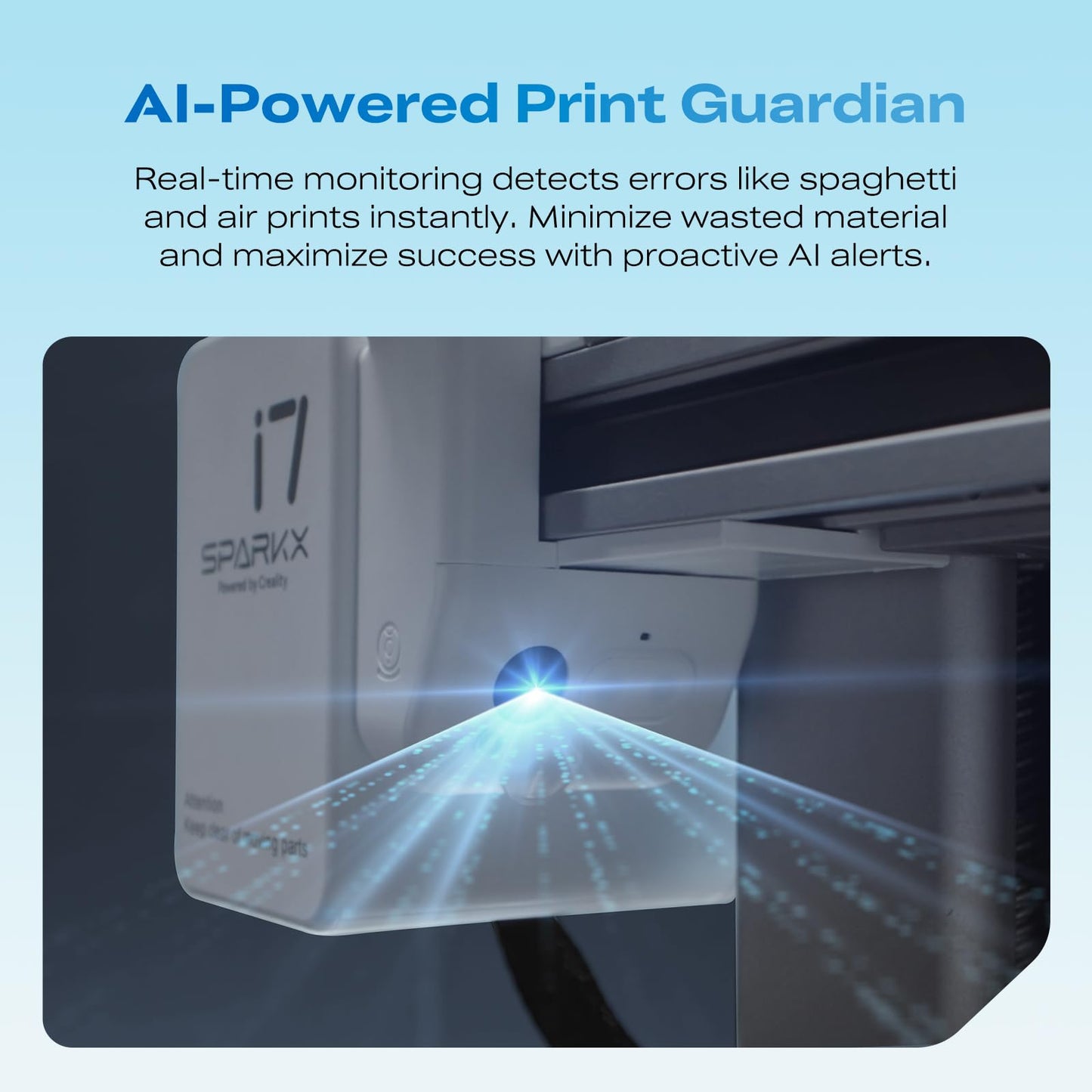 Creality SPARKX i7 3D Printer with AI Camera Monitoring, Auto Leveling, Quiet High-Speed Desktop Printing, Easy Setup, Direct Drive Extruder, WiFi Connectivity, 260×260×255mm Build Volume