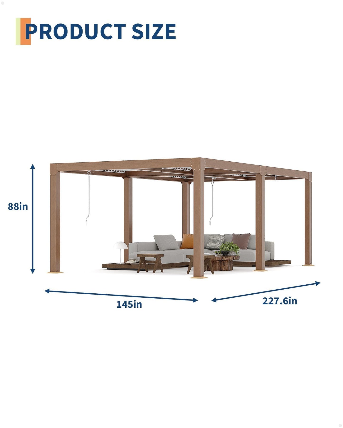 12x20 ft Louvered Pergola, Aluminum Outdoor Pergola with Adjustable Louvered Roof & Integrated Drainage System, Hardtop Gazebo for Patio, Deck, Backyard, Garden