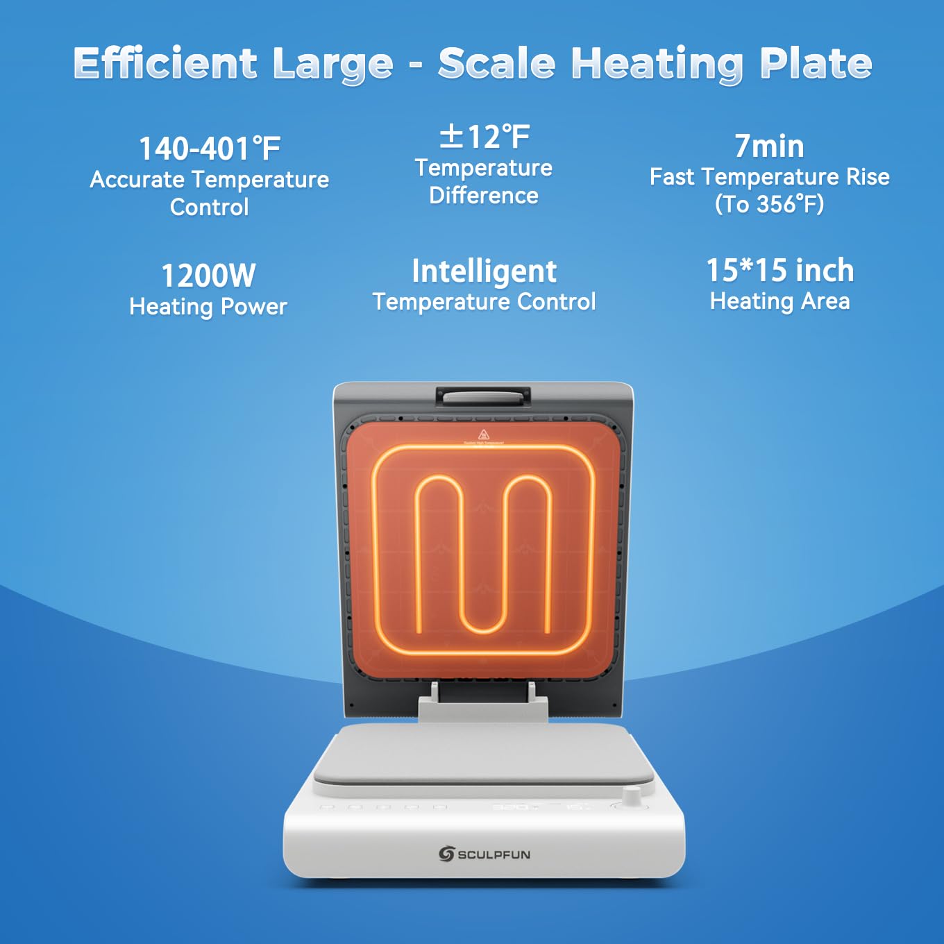 SCULPFUN H1 Auto Heat Press Machine for T Shirts, 3 Levels Adjustable Upward Pressure up to 176 lb, 15" x 15" Heating Plate, Heat Transfer for DTF, Sublimation, Vinyl, Temperature Control, Touch Panel