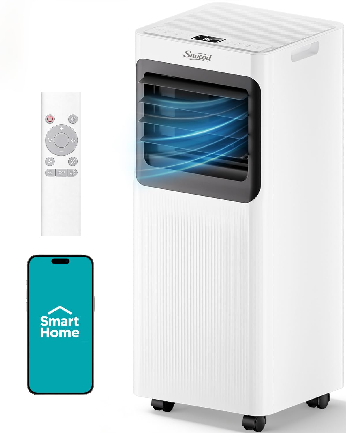 16,000 B T U Portable Air Conditioners for Large Room up to 750 Sq. Ft., 5-in-1 Smart AC with WiFi App, Remote Control, Fast Cooling, Dehumidifier, Fan, Sleep Mode, 24H Timer & Window Kit