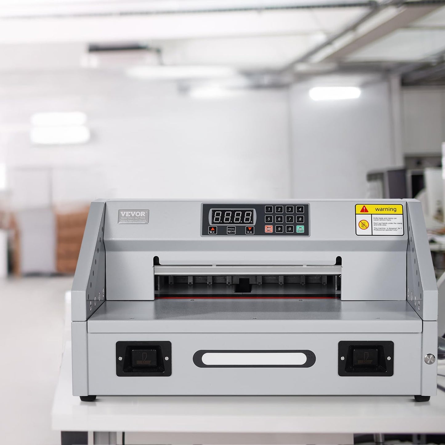 VEVOR Electric Paper Cutter, 300W Heavy Duty Paper Cutter Machine 11.8 in / 330 mm Cutting Width, 1.5 in / 38 mm Cutting Thickness, Electric Guillotine Trimmer with Casters & Infrared Function