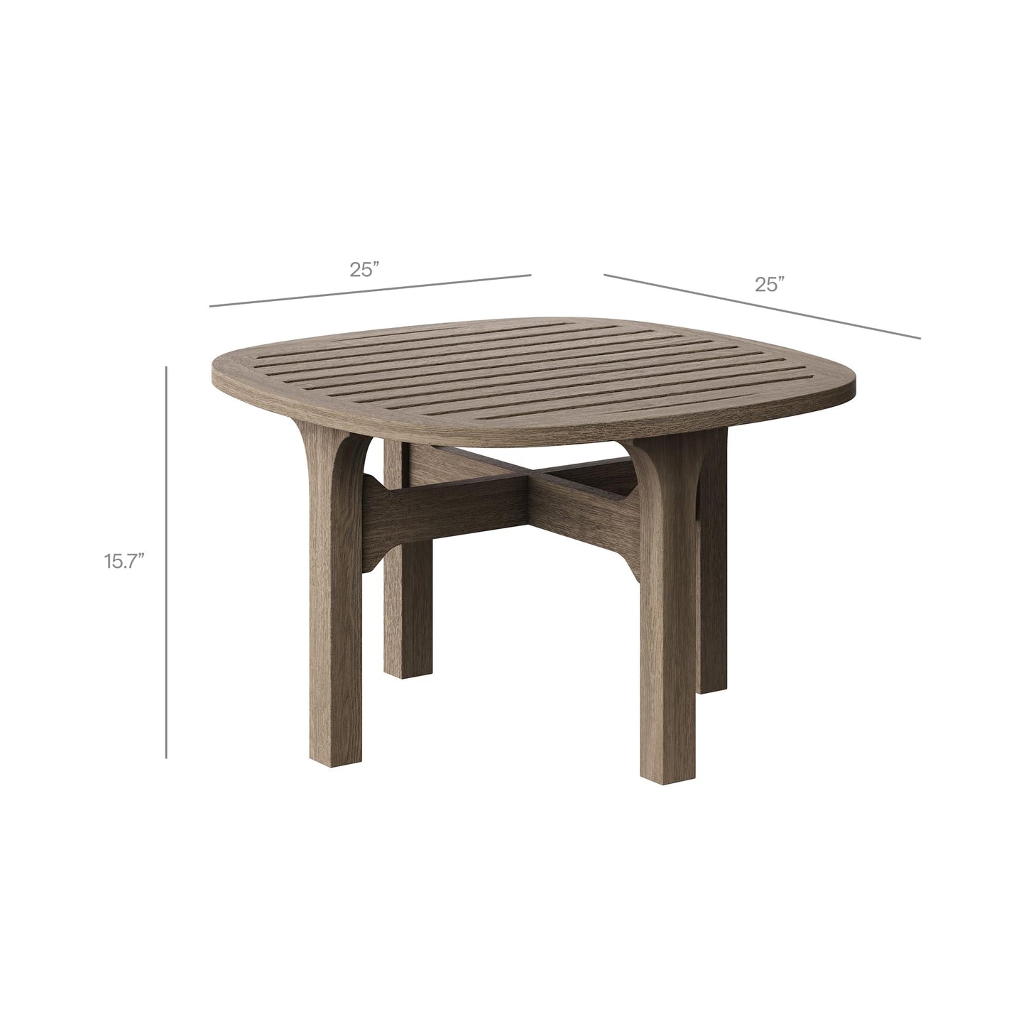 Modway Saratoga 3-Piece Teak Wood Outdoor Furniture Set in Weathered Gray Pebble - 2 Patio Lounge Chairs with Side Table