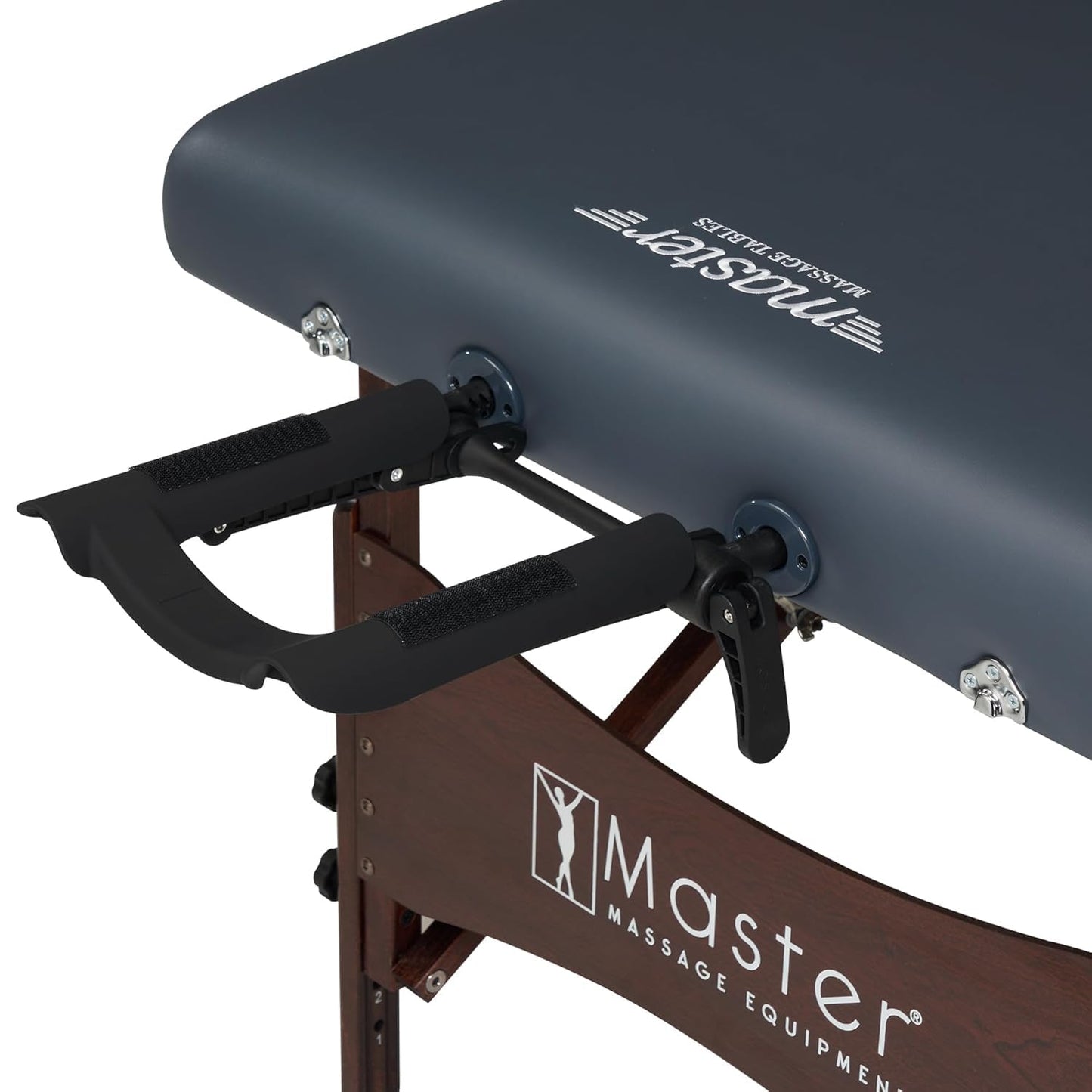 Master Massage Newport Portable Massage Table Package with Denser 2.5" Cushion, Walnut Stained Hardwood, Steel Support Cables, Pillows & Accessories, Royal Blue, 30"
