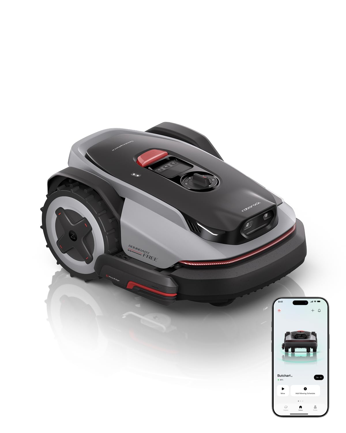 Roborock RockNeo Q110H Robot Lawn Mower, Wire-Free Robotic Lawn Mower with Full-Band RTK + VSLAM Navigation, Auto Mapping, AI Vision Obstacle Avoidance, App Control, 45% Slope, Covers Up to 1/4 Acre