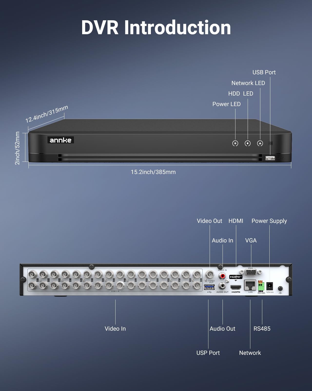 ANNKE 32 Channel H.265+ Security AI 3K Lite DVR Recorder with 4TB Hard Drive, 5-in-1 5MP Surveillance CCTV 32CH Hybrid DVR with Human/Vehicle for Home/Business Security Camera System, P2P Technology