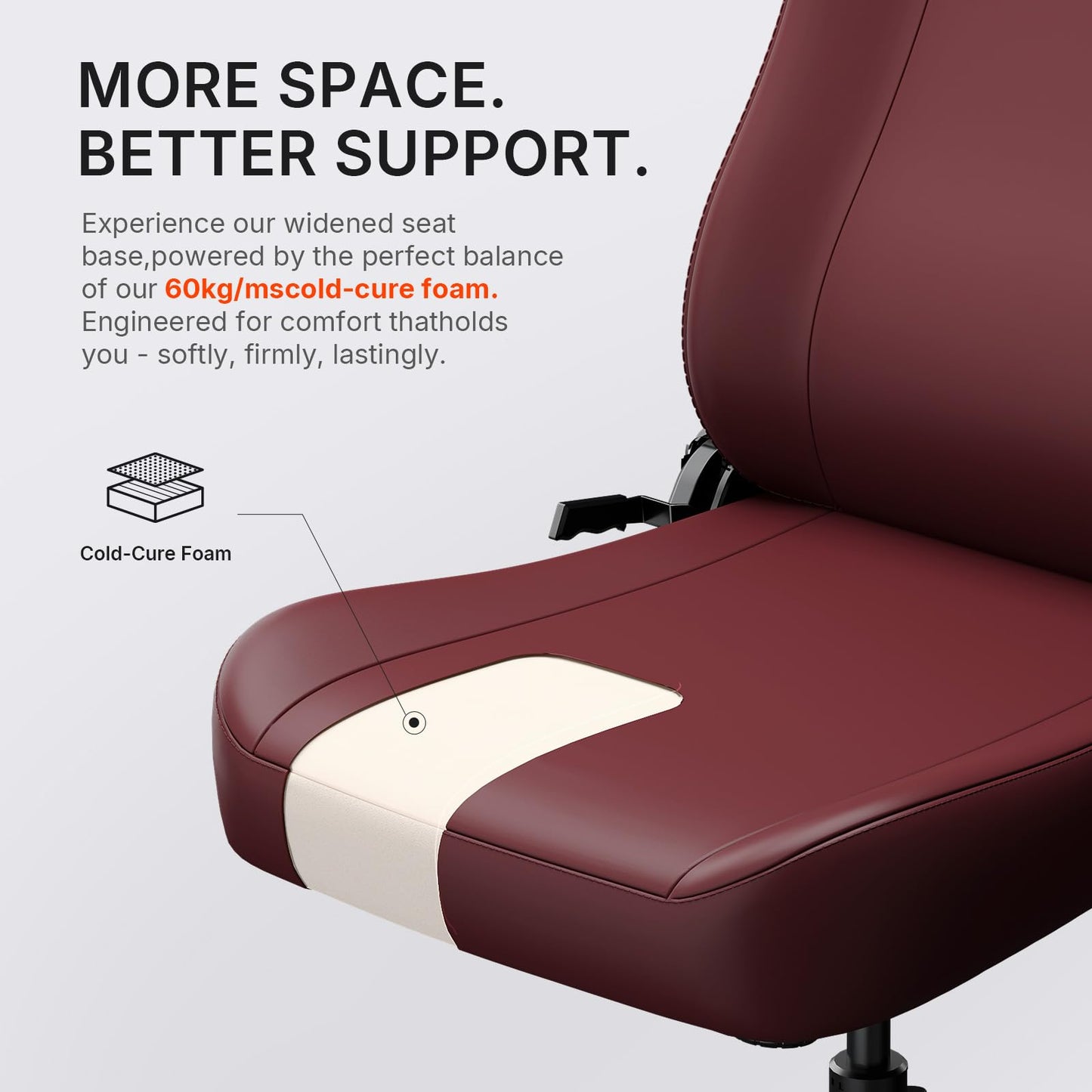 Anda Seat MANA Gaming Chair for Adults - Ergonomic Maroon Leather Game Chairs with Adjustable Armrest, Comfortable Office Chair with Lumbar Support, Heavy Duty Wide Computer Seat for Home & Work