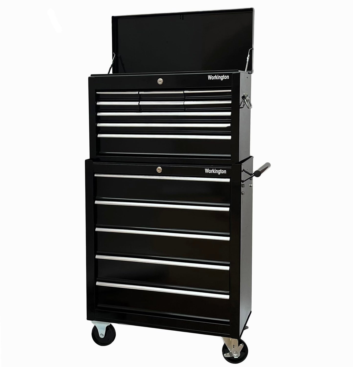 Workington Rolling Metal Tool Chest with 5 Drawers, 24" 5-Drawer Tool Chest Cabinet with Ball Bearing Drawer Slides, Steel Tool Storage Box Organizer 4101 Black