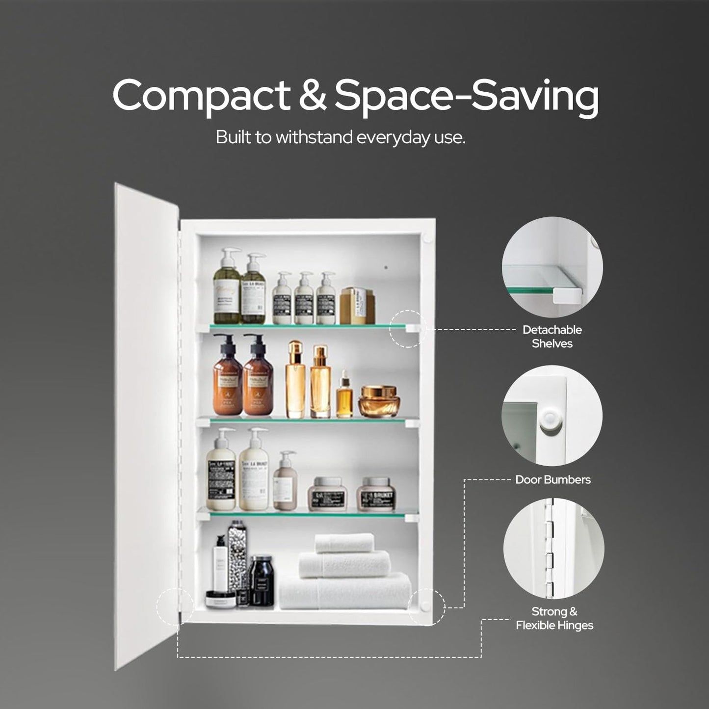 HOUSE REFLECTION Bathroom Medicine Cabinet Mirror – Frameless Beveled Mirror Door, Wall Mounted Bathroom Mirror Cabinet, Recessed or Surface Mount, (22" x 30" Mirror Door)