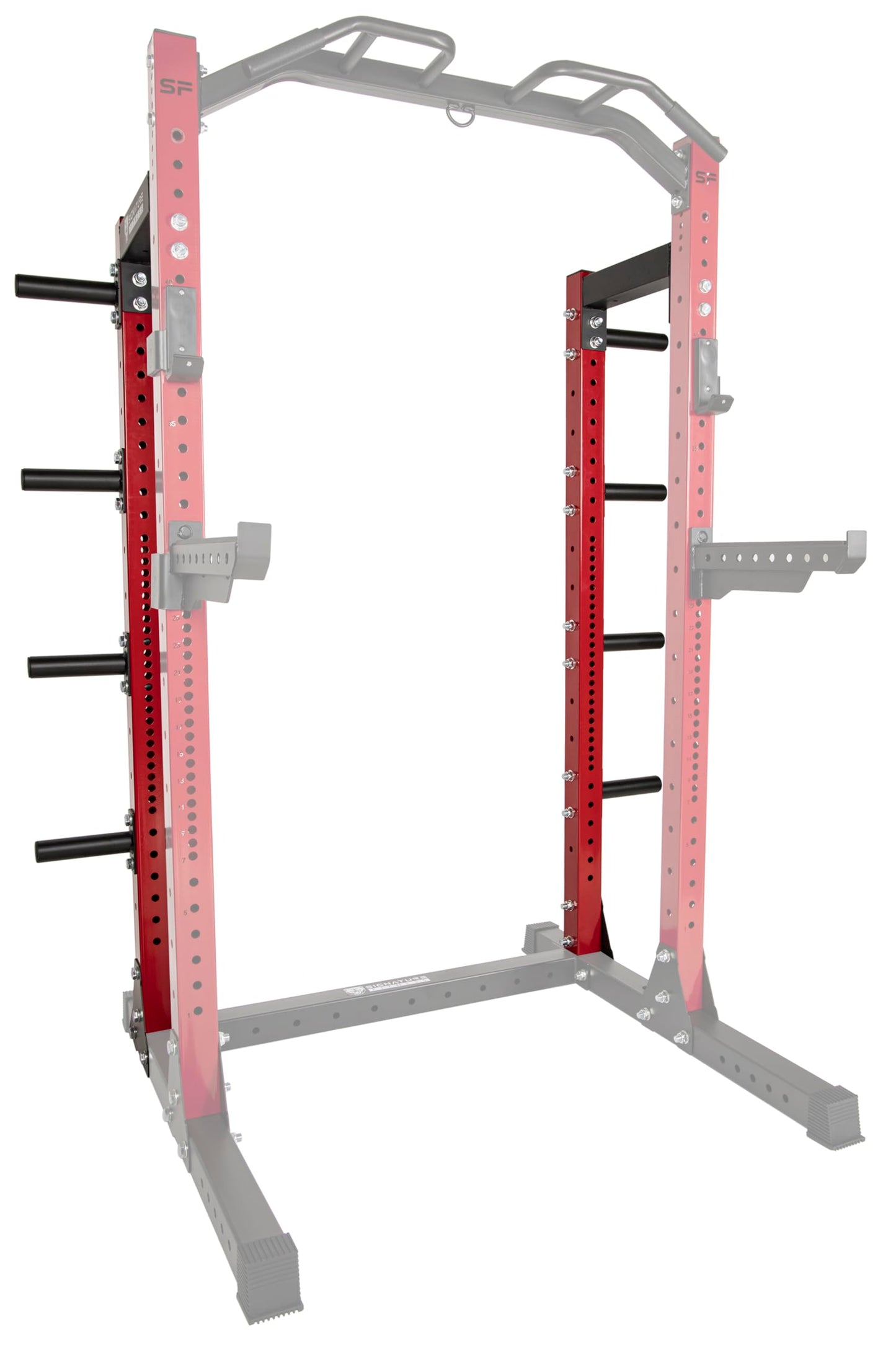 Signature Fitness Fitvids SF-SS1 1 – 000 Pound Capacity 3” x 3” Power Rack Squat Stand – Half Rack Convert Kit – Black