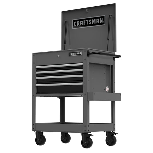CRAFTSMAN Tool Chest with Wheels, Rolling Cart with Drawers, Power Outlets and USB Port, Steel Storage Tool Cabinet with 4 Drawers, Toolbox on Wheels, Supports up to 700 lbs, Grey (CMST98276GB)