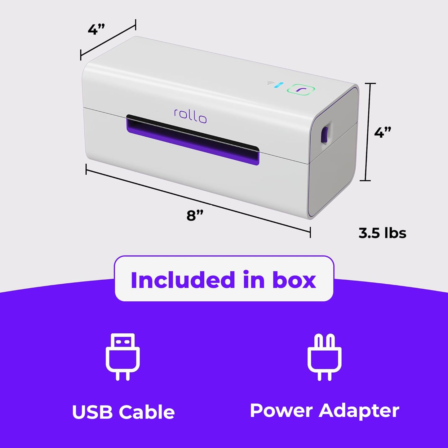 Rollo Wireless Shipping Label Printer - Wi-Fi Thermal Label Printer 4x6 for Shipping Packages - AirPrint from iPhone, iPad, Mac - Supports Windows, Chromebook, Android, Linux