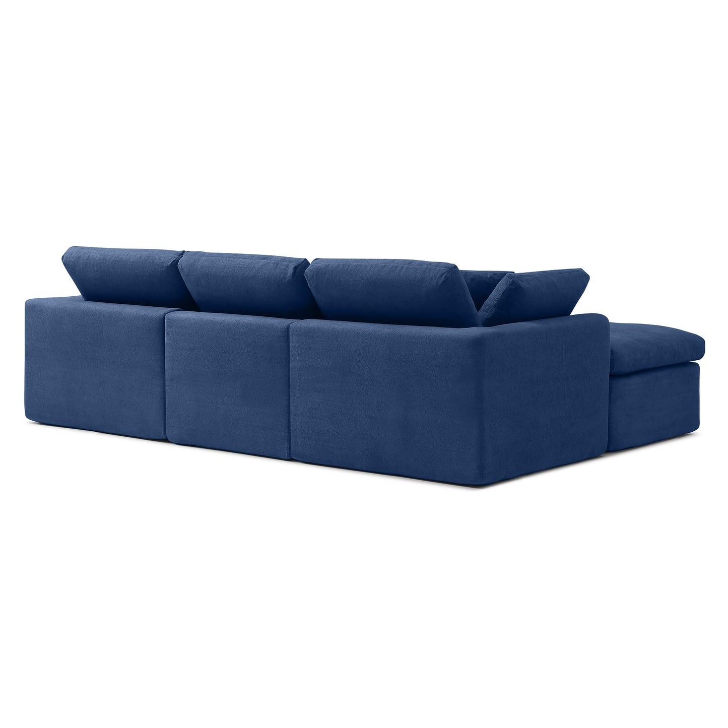 111-Inch L-Shaped Modular Boneless Cloud Sectional Sofa 4 Seat Floor Foam Sofa Couches Deep Seat with Ottoman,Comfy Fabric Upholstered 4 PCS Compressed Cloud Couch