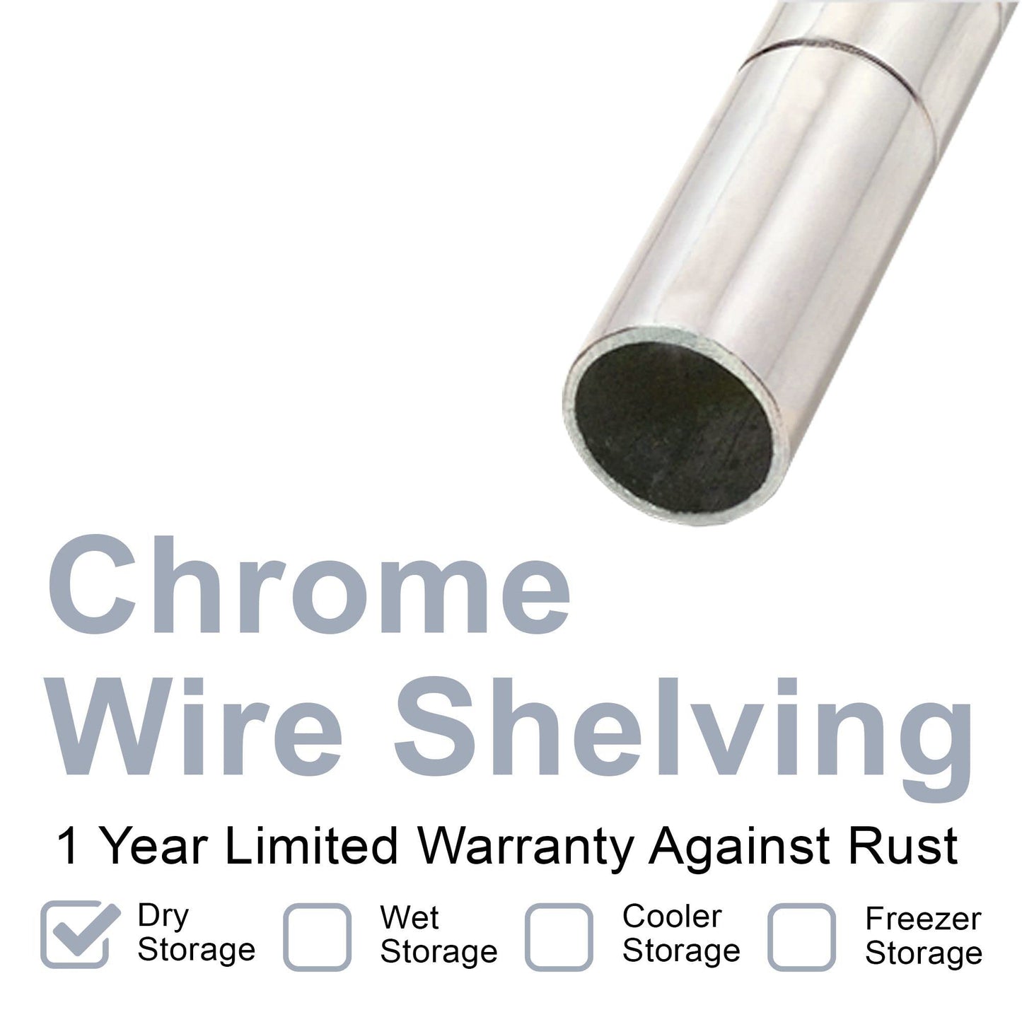 Nexel Adjustable Wire Shelving Unit, 4 Tier, Commercial Dry Storage Rack, 30" x 60" x 54", Chrome