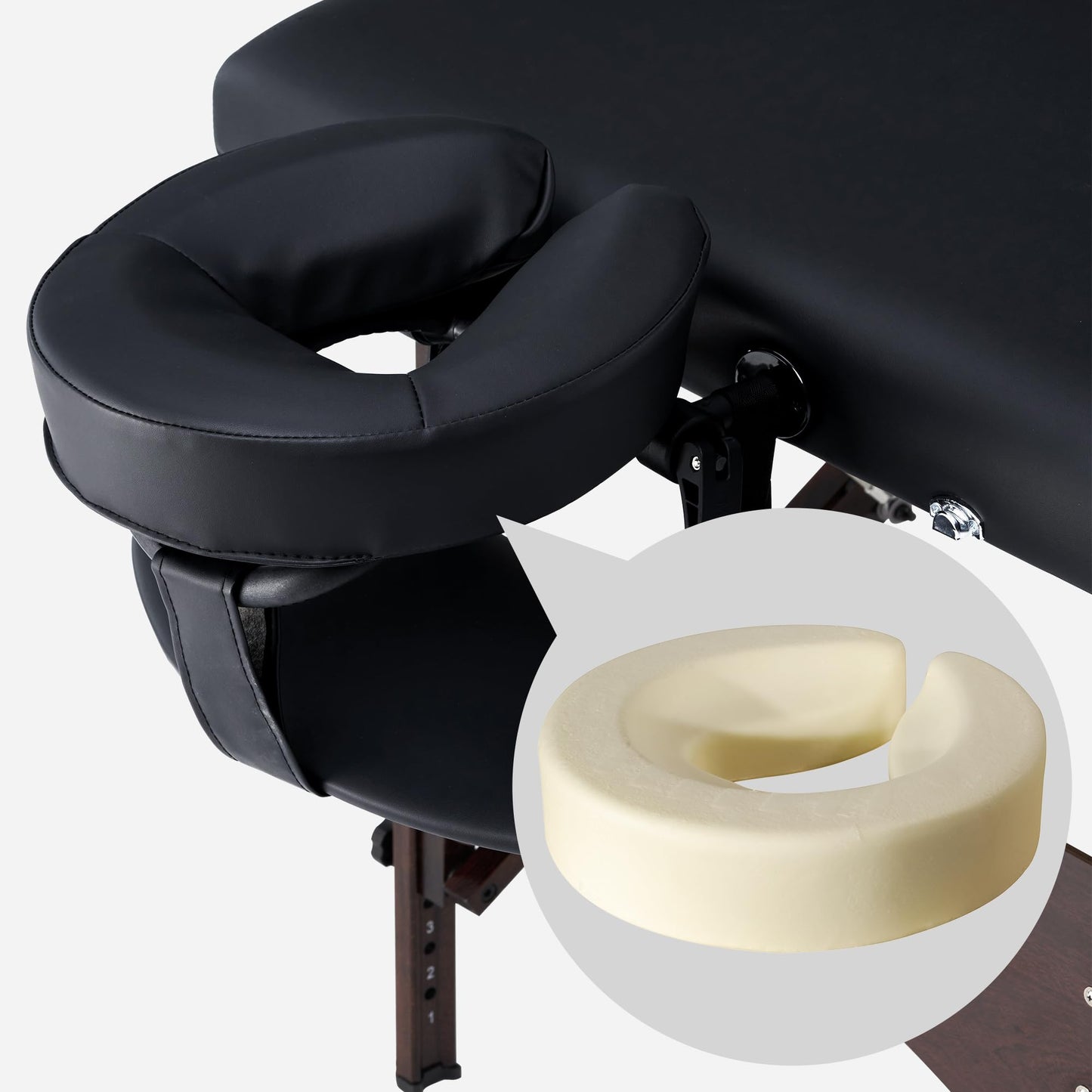 Master Massage 28" Argo Portable Massage Table - Black with Walnut Legs - Versatile Spa Bed for Massage Exercise Beauty Tattoo Lash Treatments