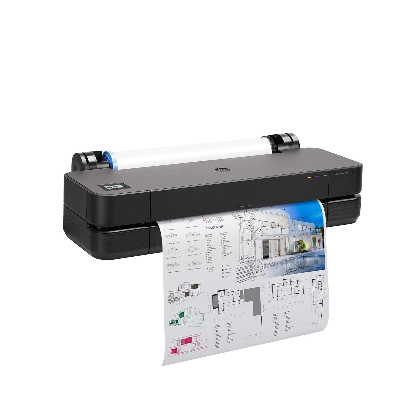 HP DesignJet T210 Large Format 24-inch Plotter Printer, for Easy CAD & Poster Prints (8AG32D)