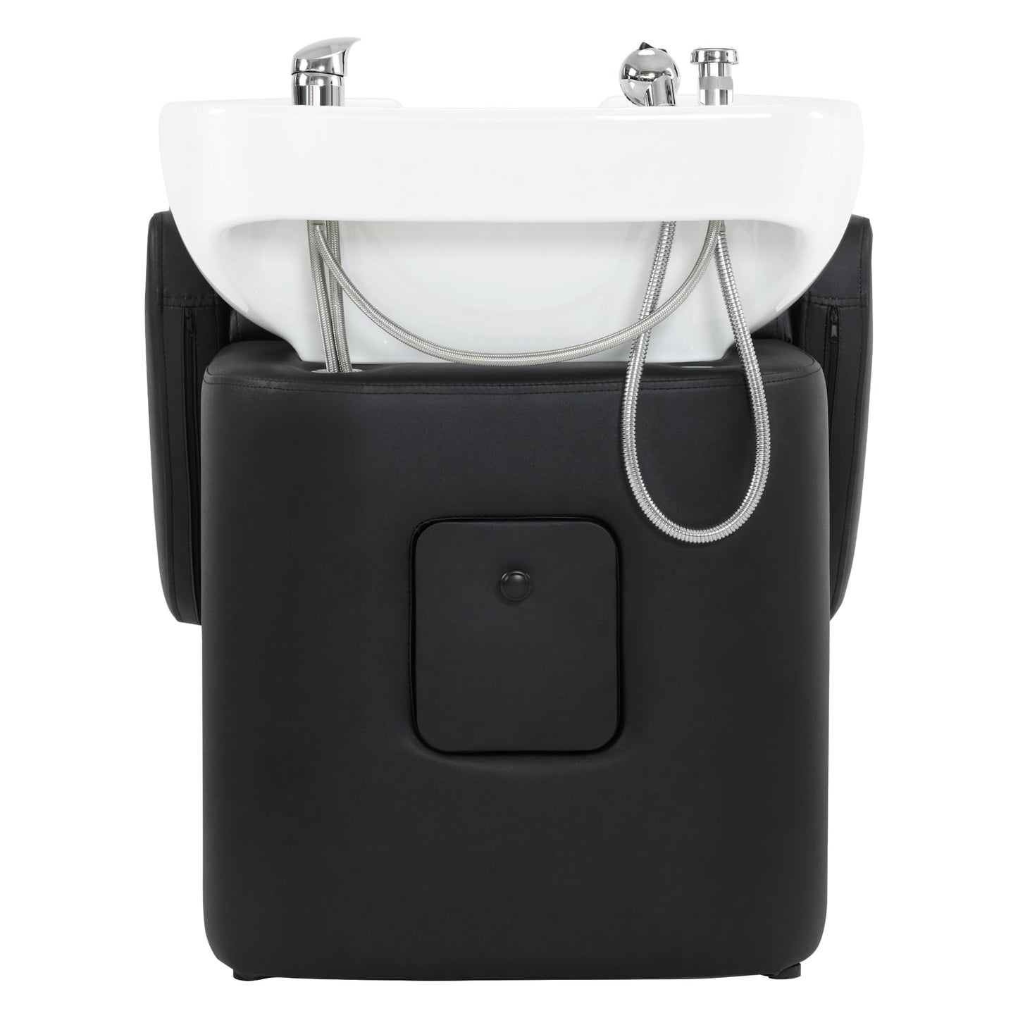 BarberPub Shampoo Backwash Station Chair, Ceramic Shampoo Bowl and Chair Set for Salon with Independent Footrest, Barbershop, Home Salon, Beauty Spa 9115