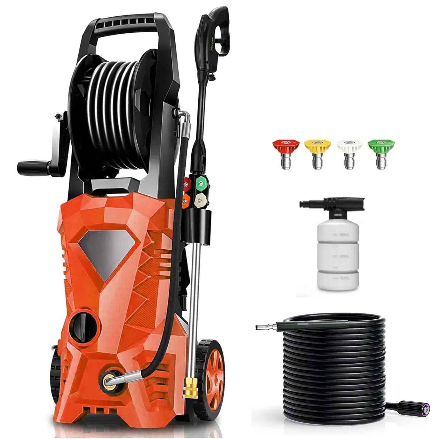 Imdot 5000PSI Electric Pressure Washer 2026 2.8GPM High Power Washer with 4 Pressure Nozzle and Soap Bottle for Home, Car Washing, Fence Cleaning, Patio (Orange)