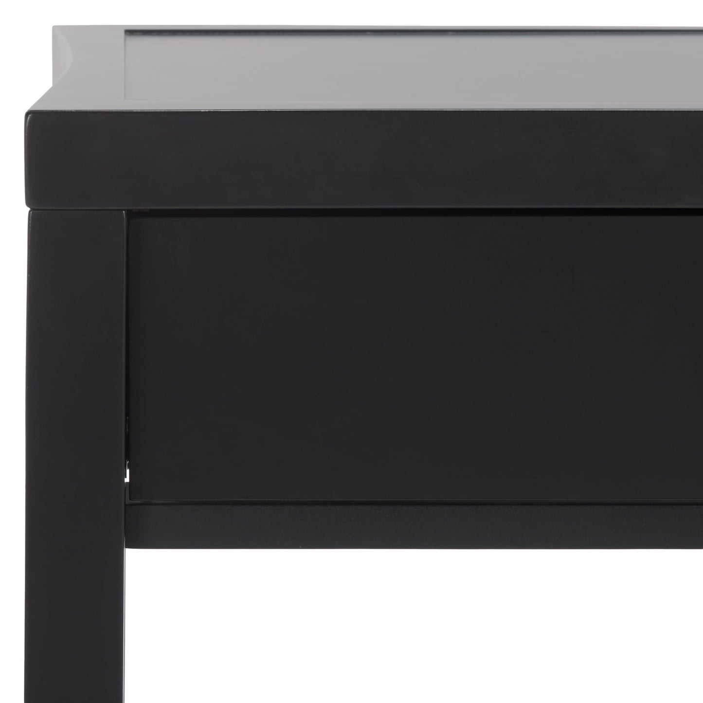 SAFAVIEH Couture Collection Berlynne Black/Natural Solid Wood 1-Drawer Banana Stem Shelf Accent Table Nightstand