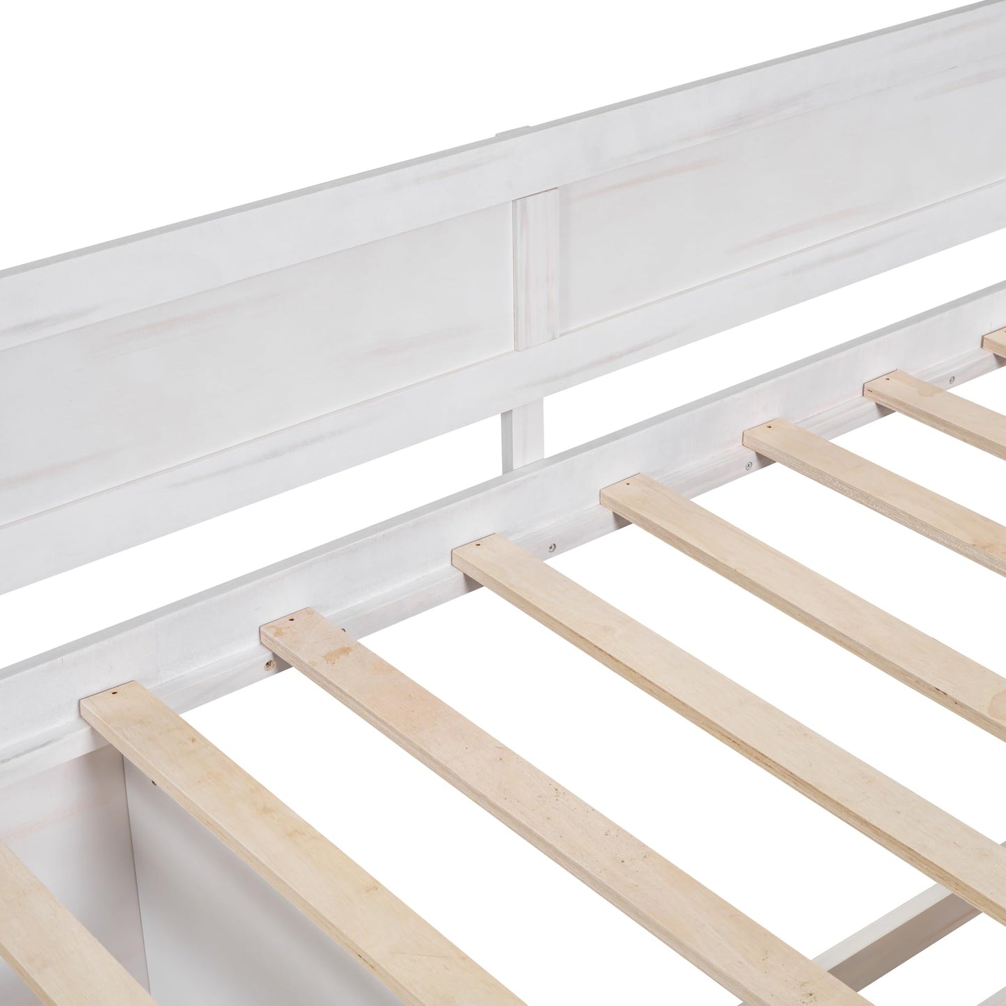 Merax Twin Daybed with Drawers and Shelves, Wooden Storage Daybed Frame with Pull Out Drawers, Twin Size Platform Bed for Guest Room, Small Space, No Box Spring Needed, White