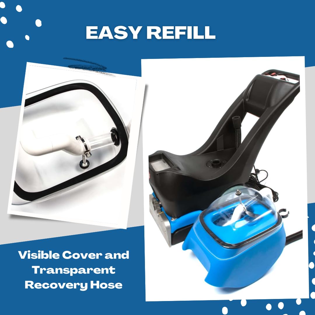 Commercial Walk-Behind Carpet Extractor Machine, 160 PSI Cold Water Carpet Cleaner, 21 KPA Suction, 13.8" Brush Width, 18.5" Squeegee Width, 10.5-Gal Solution Tank, 8-Gal Recovery Tank