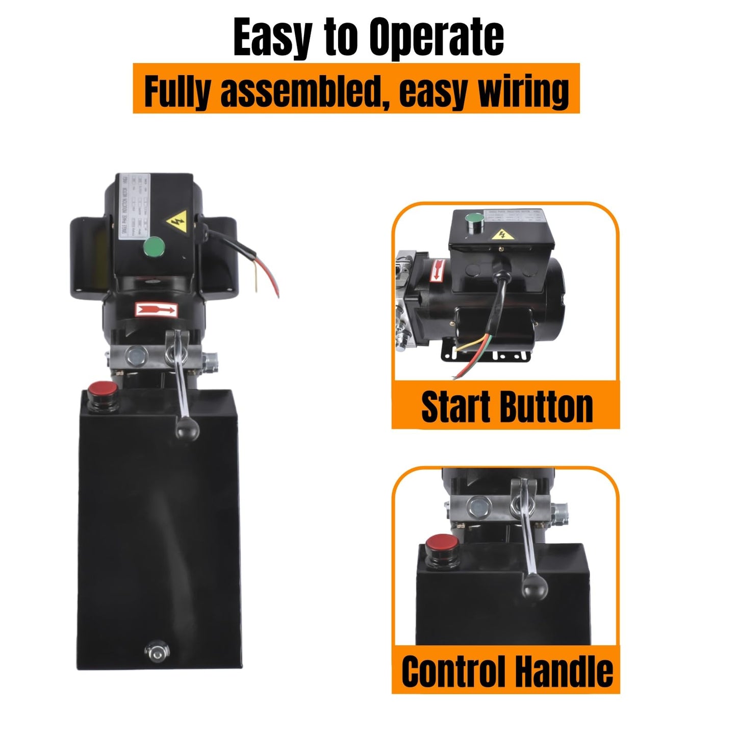 3.5 Gal/14 Quart Hydraulic Power Unit, 2.2kw 220V Single-Acting Hydraulic Pump for Car Lift, 2950 PSI Max Relief Pressure, Replacement for Dump Trailers and Lifting Platforms Mixizap