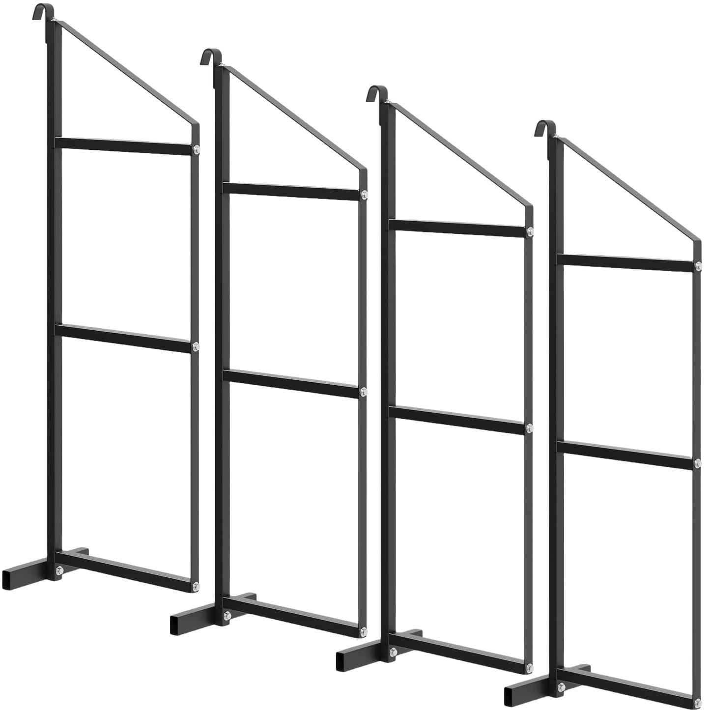 4 PCs Shipping Container Shelving Bracket, 22" D x 60" H, 3-Tier Powder Coated Steel Shelf Brackets, 1100 LBS Capacity, Quick Hang D Hook, for Cargo Storage, Warehouse, Garage, Heavy Duty