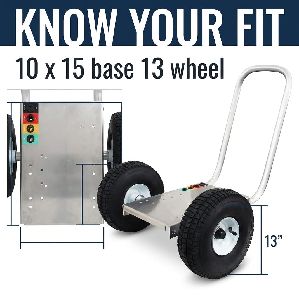 Ultimate Washer Professional Pressure Washer Cart Frame with Wheels and Push Handle (10 x 15, Silver)