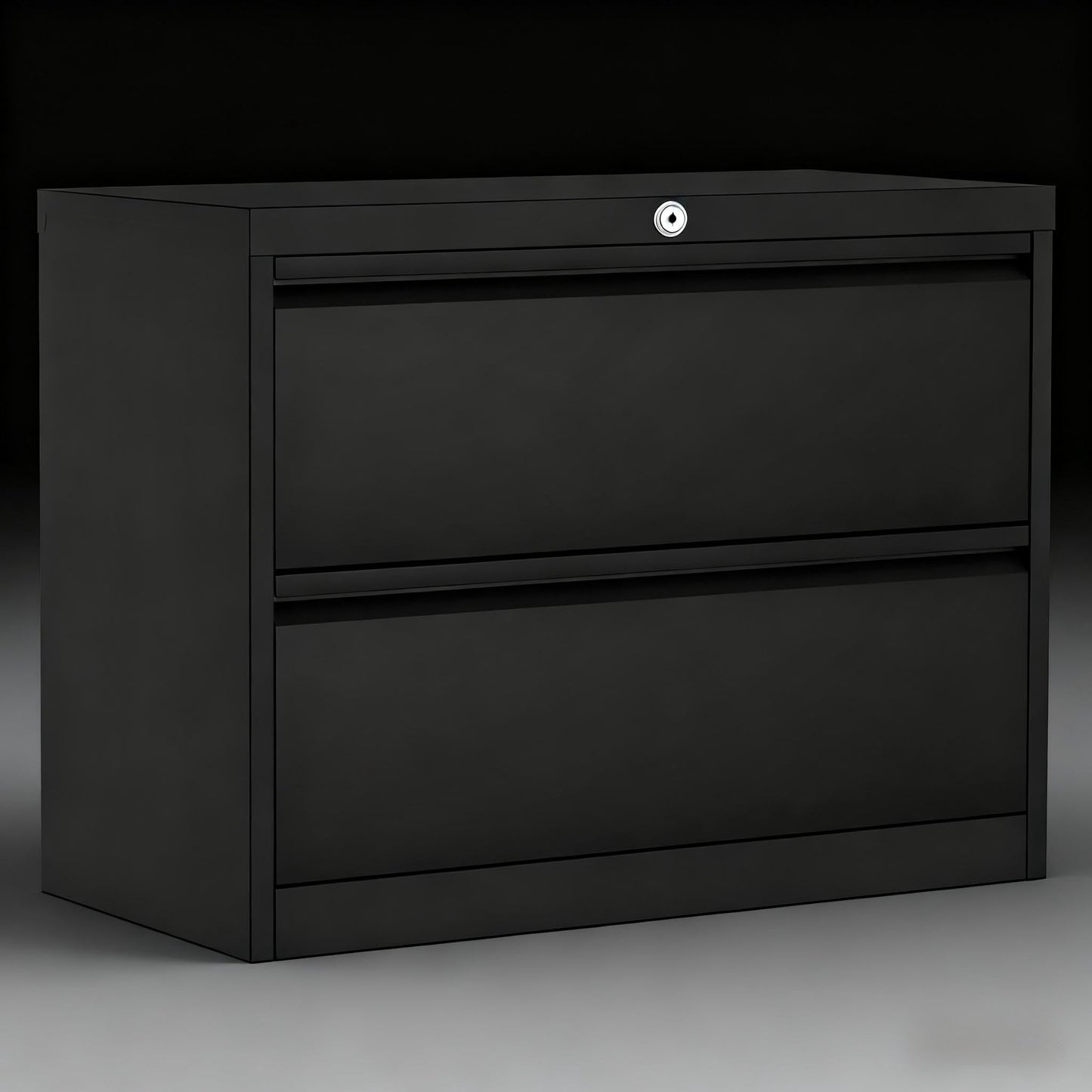 EliteEdge 2-Drawer Lateral File Cabinet with Lock, Heavy Duty Metal Filing Cabinet for Home Office, Wide Storage Organizer for Letter/Legal Files, Secure File Cabinet for Office Documents, Black