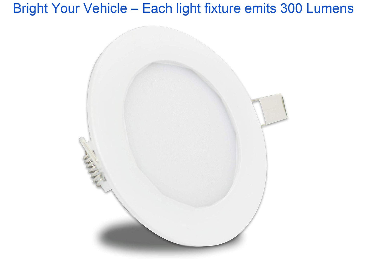 Facon 3 Inch LED RV Puck Light, Aluminum Slim Panel, 6 Pack, White, Model RVPD3AR01-WH32