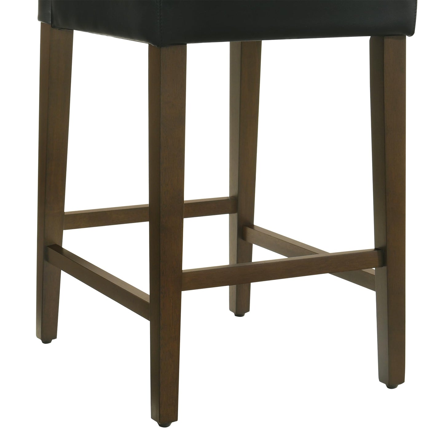CHITA Counter Height Bar Stools Set of 3, 27" H Seat Height Upholstered Barstools, PU Leather in Black