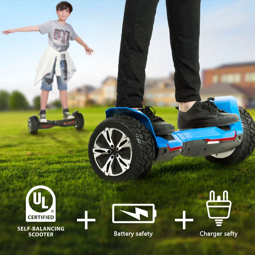 Gyroor Warrior 8.5 inch G2 All Terrain Off Road Scooter with Bluetooth Speakers and LED Lights, Self Balancing Scooter for Kids ages 6-12 and Adults