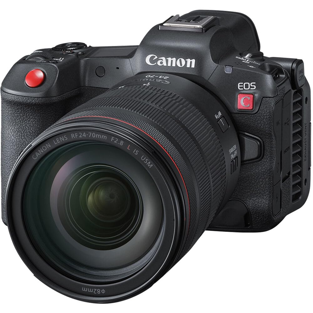 Canon EOS R5 C Mirrorless Cinema Camera Kit with RF 24-70mm f/2.8 Lens | 45MP Full-Frame, 8K RAW Video, Dual Pixel AF, Hybrid Photo & Cinema (5077C024) + 64GB Memory Card + Canon Shoulder Bag