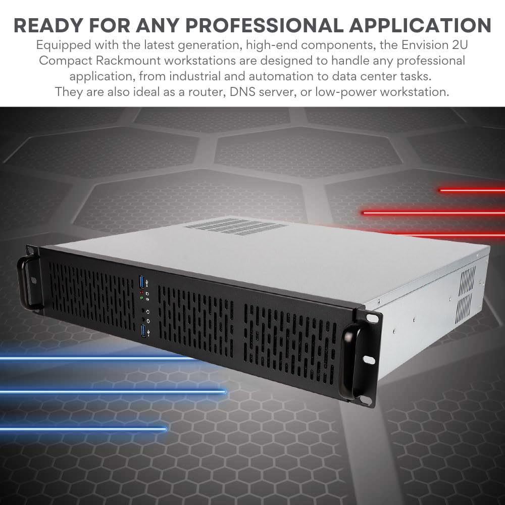 Quiet Rackmount Computer (Intel 10-Core 3.2-4.9GHz Ultra 5 225 CPU, 32GB DDR5 RAM, 1TB SSD, W11 Pro) - 2U Rack Mount Server or Workstation Desktop PC for Home or Business