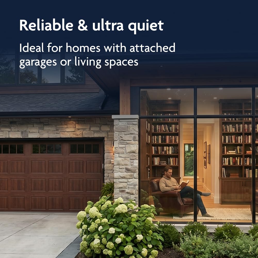 Chamberlain RJO101MC Ultra-Quiet Wall Mount Garage Door Opener with Battery Backup, myQ Smart Wi-Fi Control, LED Lighting System, Space-Saving Design for Quiet Operation