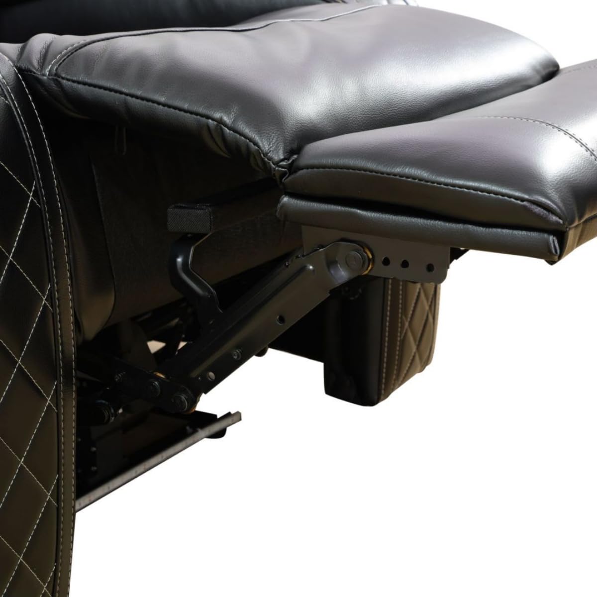 UOCFYK Electric Power Recliner Chair Living Room Furniture, Comfy Wide Lazy Home Theater Breathing Leather Seating with USB 2.0 Charging Ports, LED Light Strips (Black)